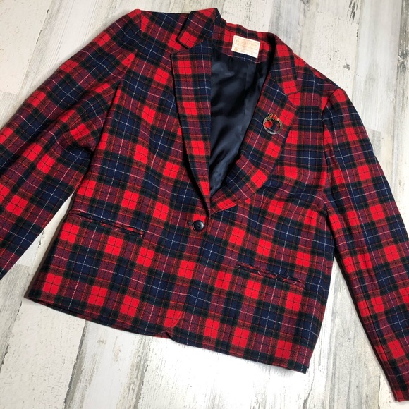 Pendleton Jackets & Blazers - Pendleton Christmas Jacket size 16 plaid vintage